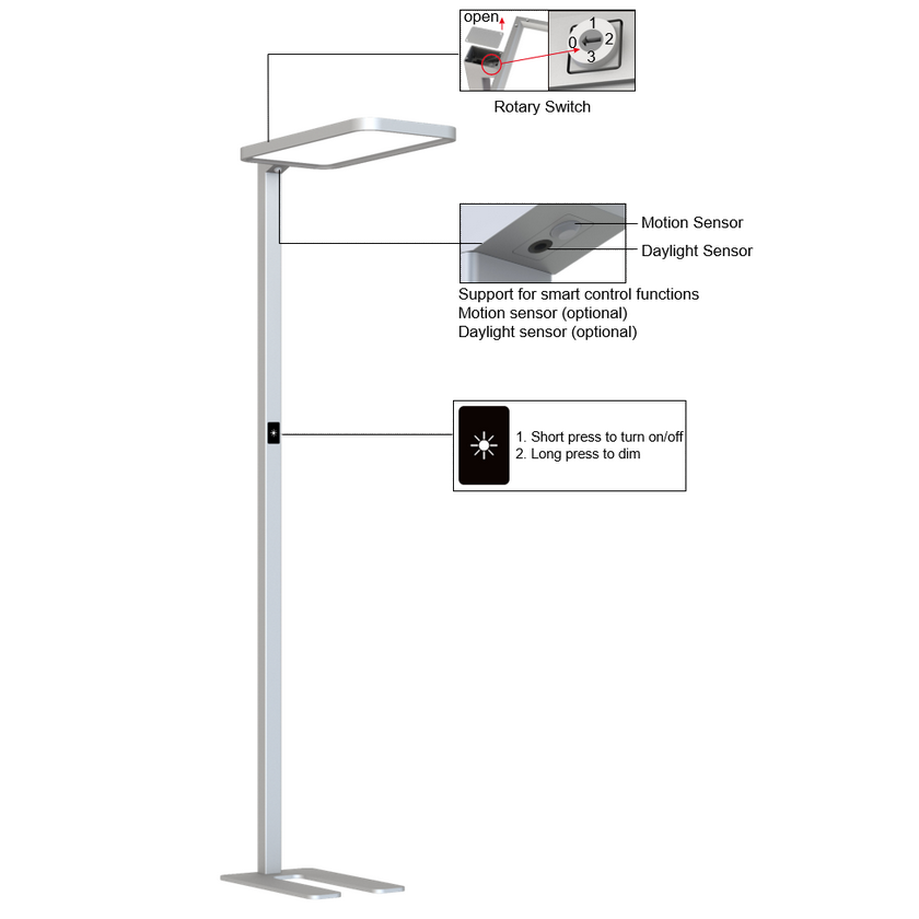 Cyanlite LED free standing luminaire MONA